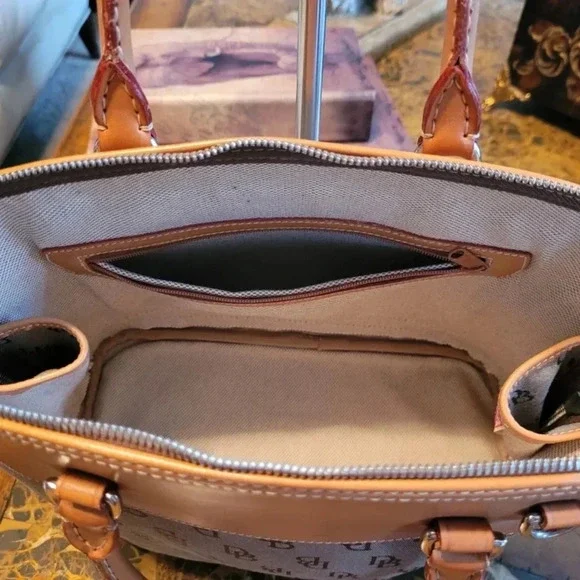 Dooney & Bourke Tan and Brown Satchel Bag - Picture 8 of 12